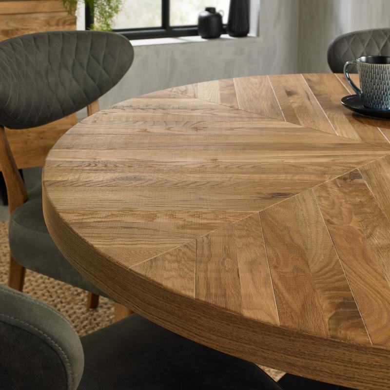 Bohemia Rustic Oak Round Dining Table